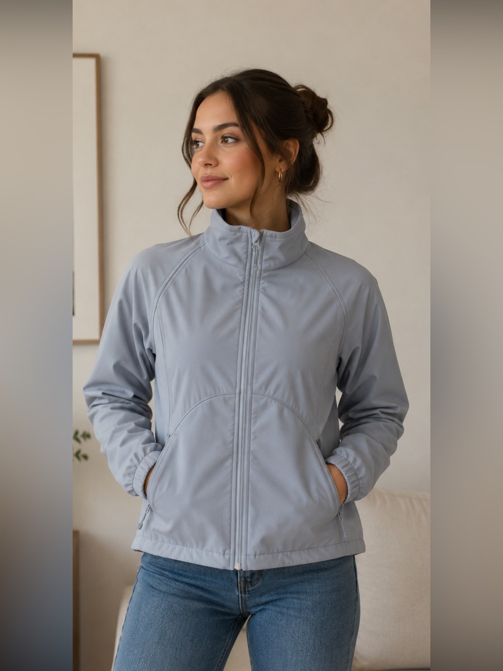Black Diamond Light Blue Full Zip Jacket Womens L